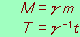 M=γm, T=γ^(-1) t